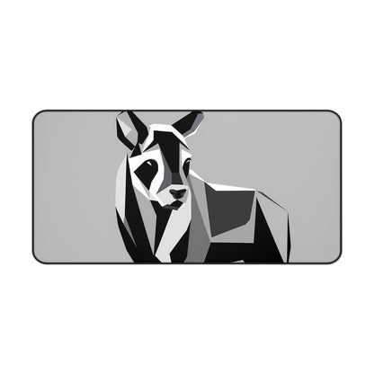 "Monochrome Kangaroo Abstract" - Desk Mat