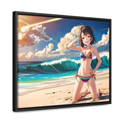 Sunlit Shores of Joy - Gallery Canvas Wraps, Horizontal Frame