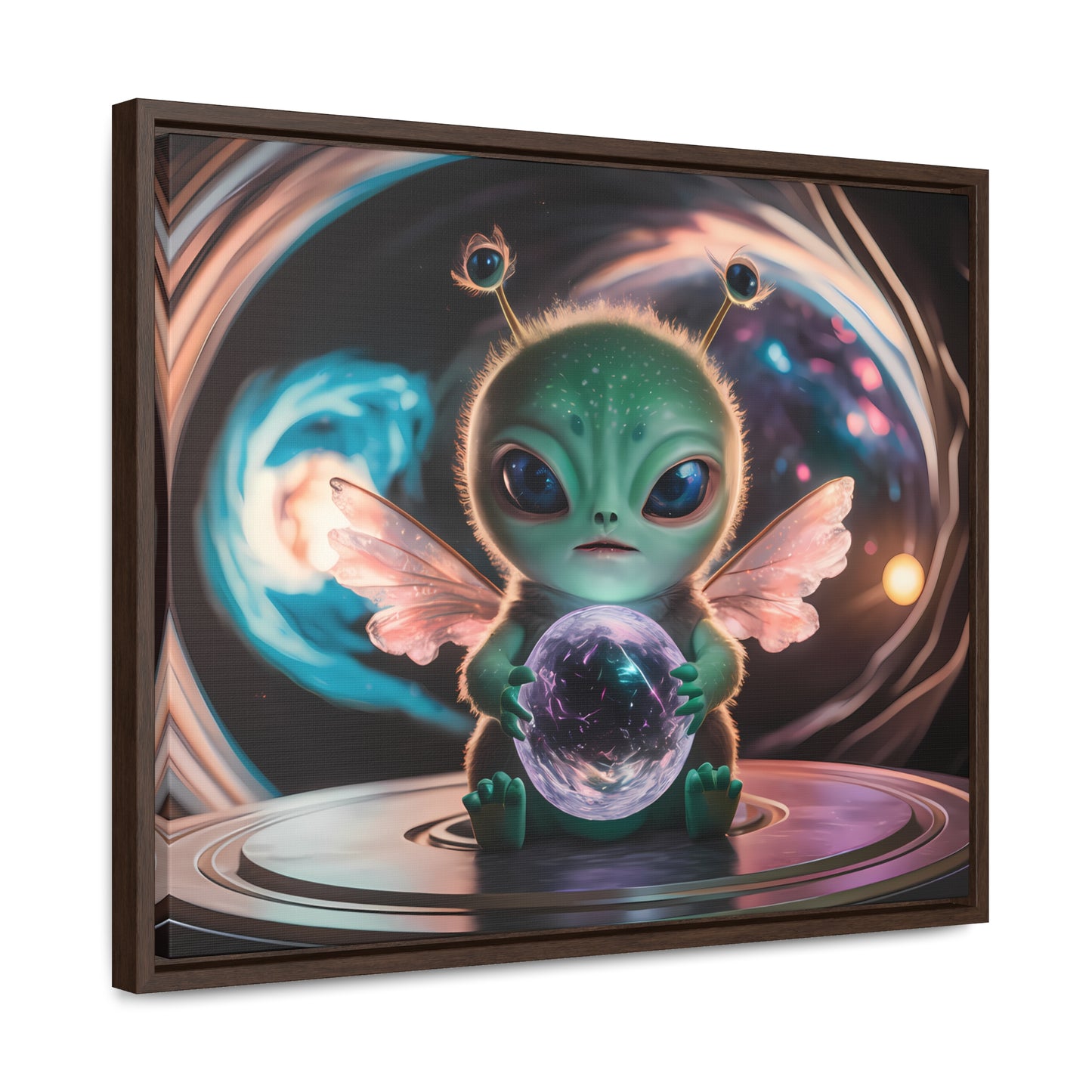 Guardian of the Cosmic Crystal - Gallery Canvas Wraps, Horizontal Frame