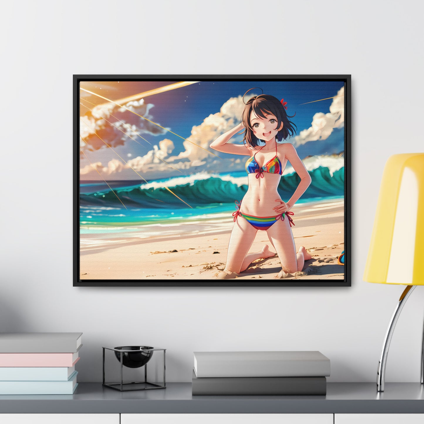 Sunlit Shores of Joy - Gallery Canvas Wraps, Horizontal Frame