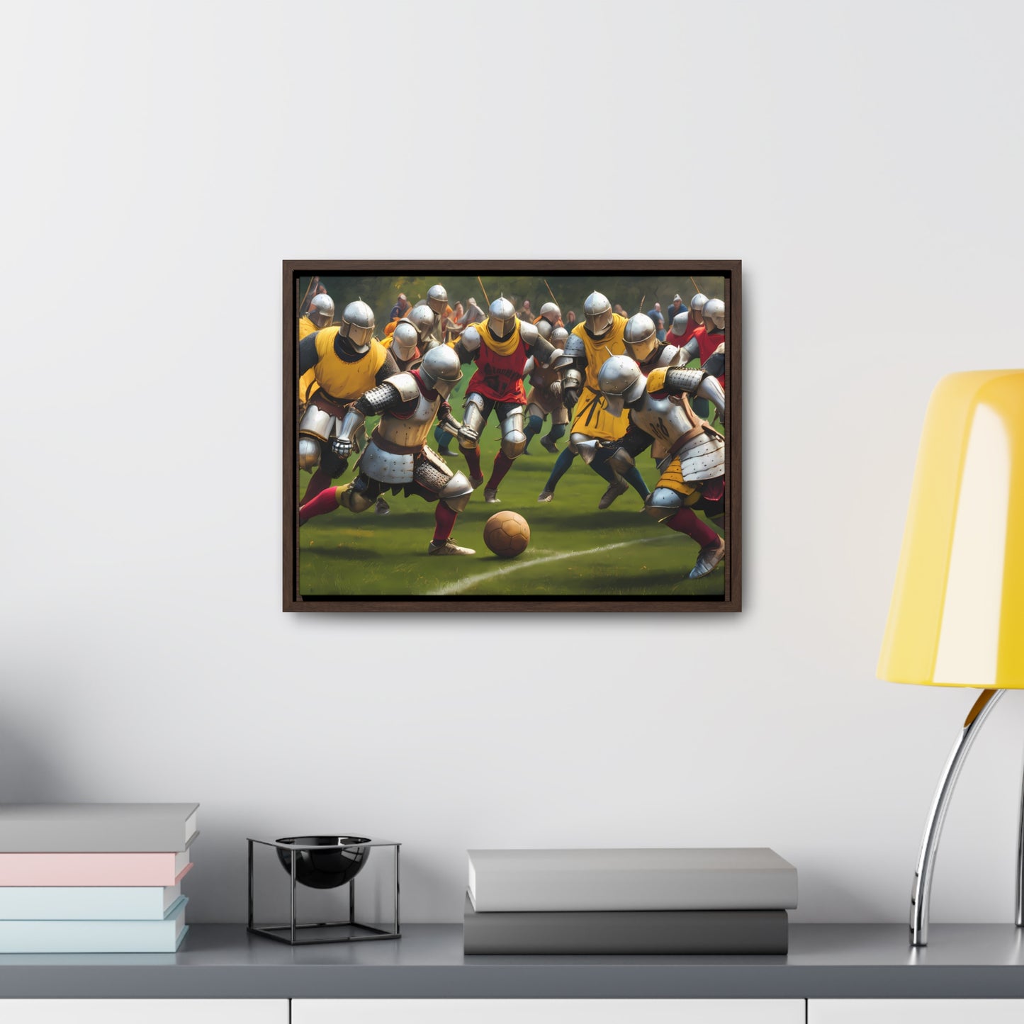 Medieval Football Battle - Gallery Canvas Wraps, Horizontal Frame