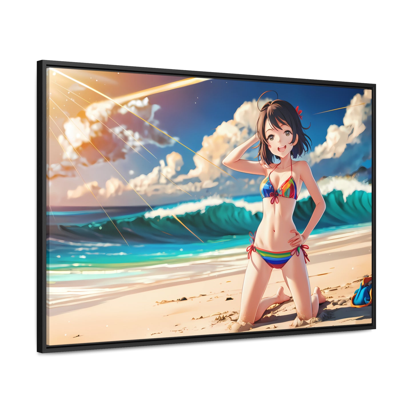 Sunlit Shores of Joy - Gallery Canvas Wraps, Horizontal Frame