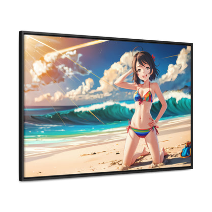 Sunlit Shores of Joy - Gallery Canvas Wraps, Horizontal Frame