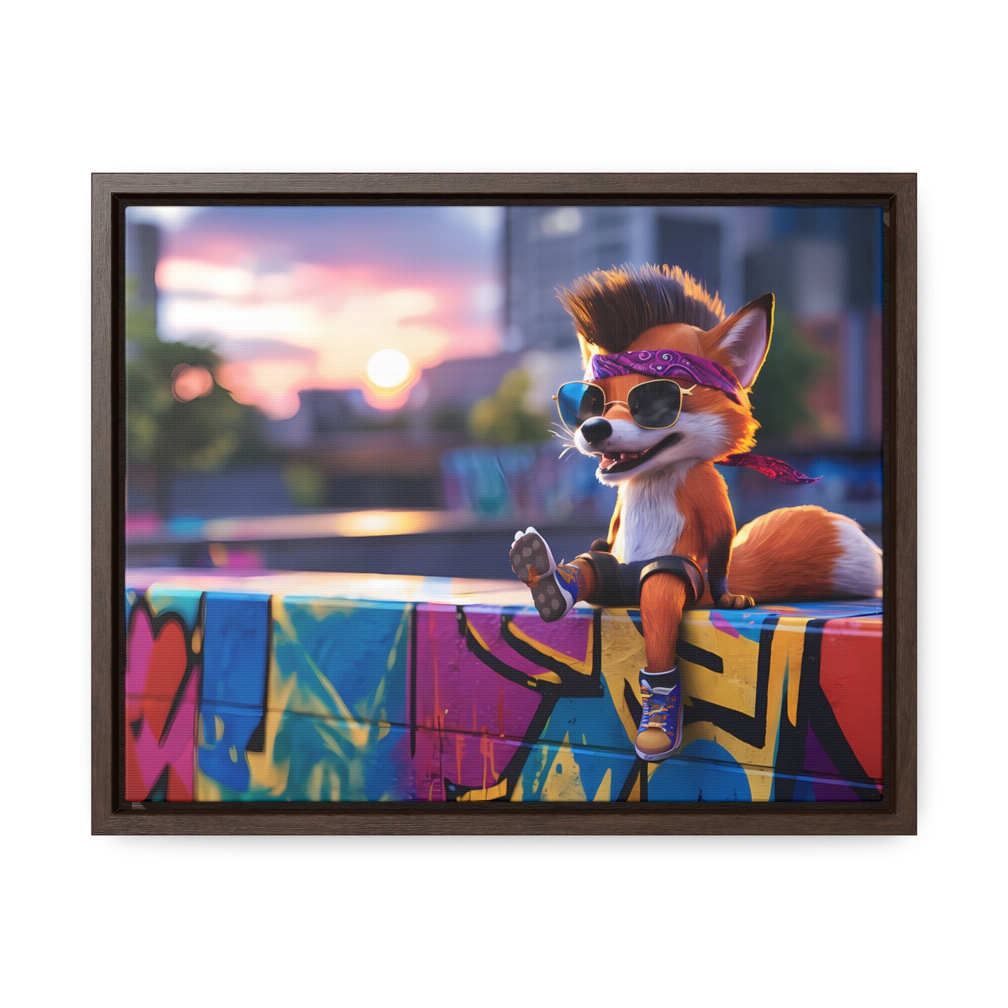 Urban Fox Vibes - Gallery Canvas Wraps, Horizontal Frame