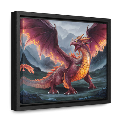 The Inferno Wyrm of the Ashen Peaks - Gallery Canvas Wraps, Horizontal Frame