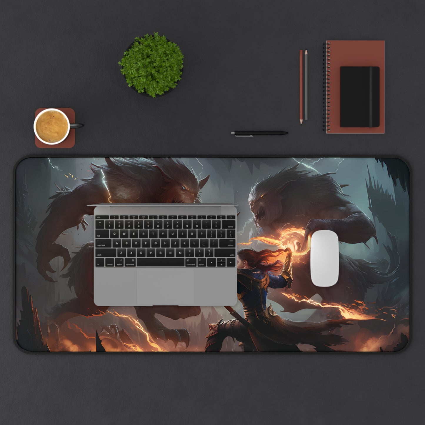 Fighting Fire Mage - Desk Mat