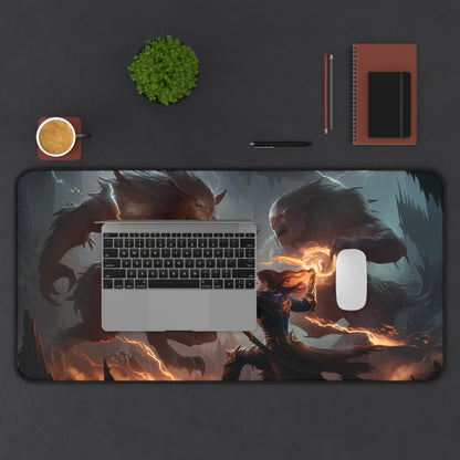 Fighting Fire Mage - Desk Mat