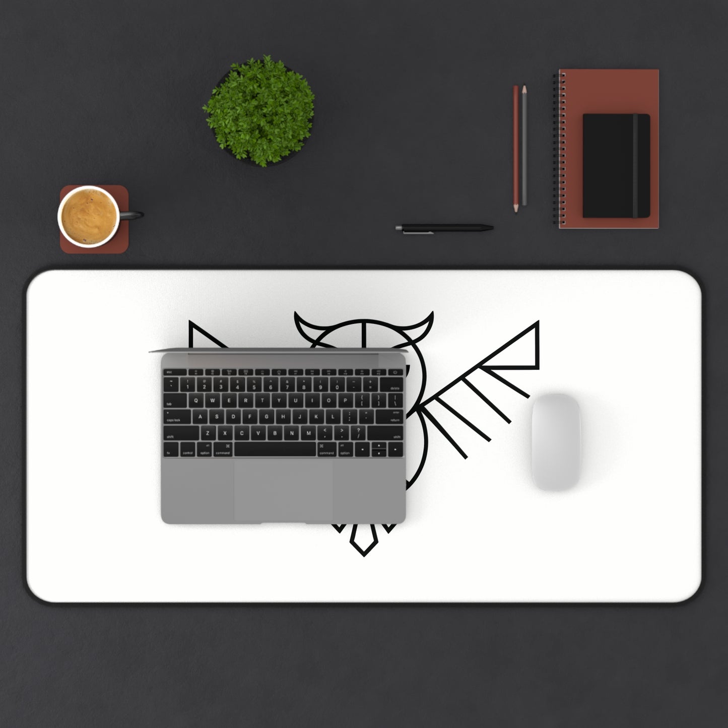 Symmetric Owl Guardian - Desk Mat