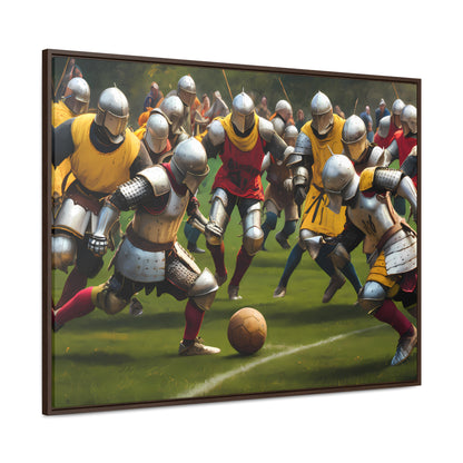 Medieval Football Battle - Gallery Canvas Wraps, Horizontal Frame