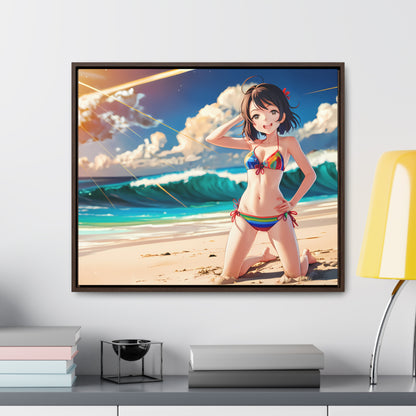 Sunlit Shores of Joy - Gallery Canvas Wraps, Horizontal Frame