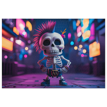 Rebel Bones in Neon Streets - Jigsaw Puzzle (30, 110, 252, 500,1000-Piece)
