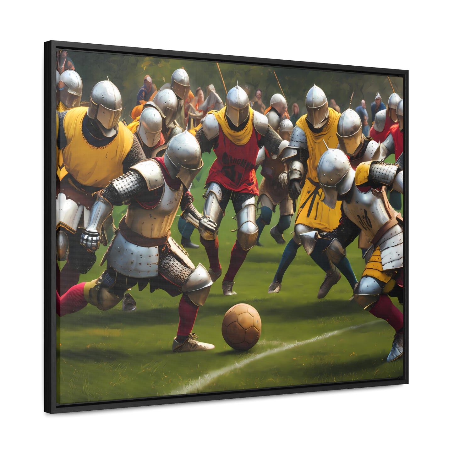 Medieval Football Battle - Gallery Canvas Wraps, Horizontal Frame