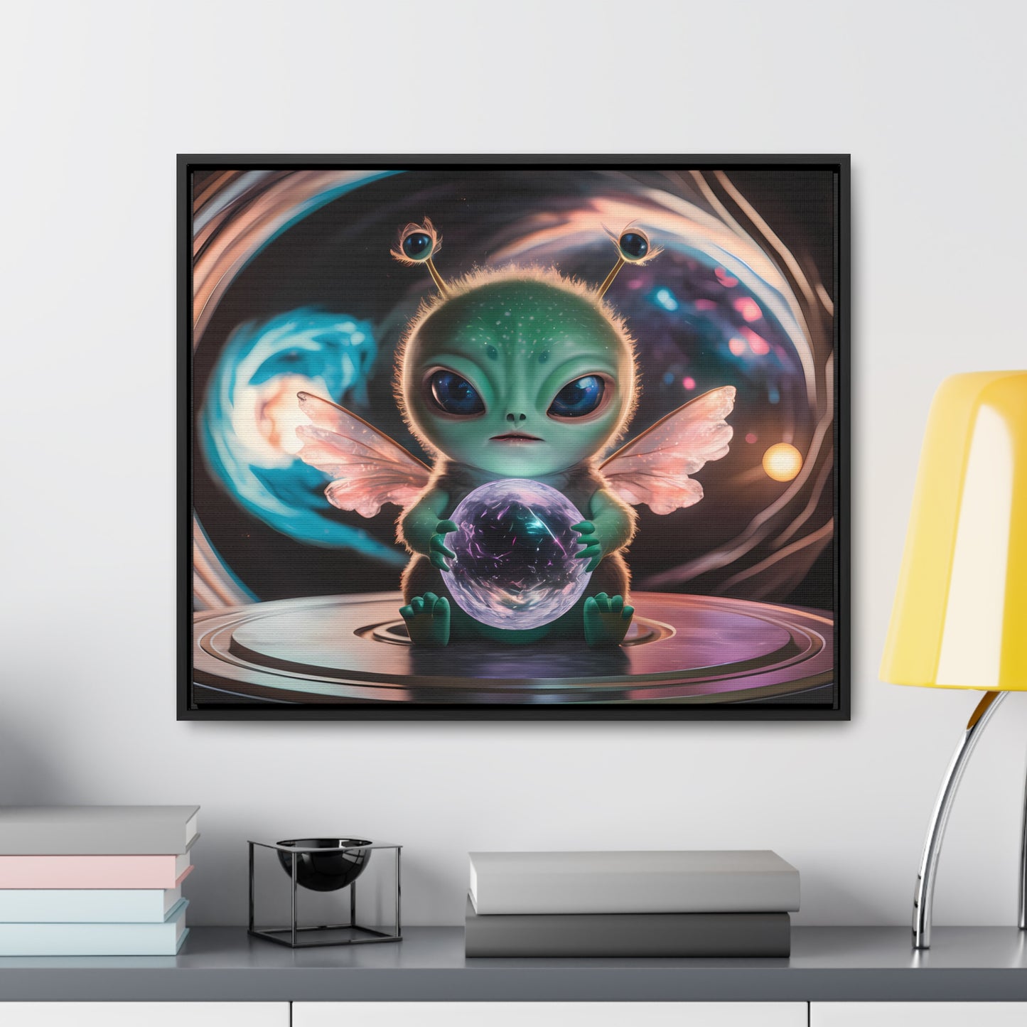 Guardian of the Cosmic Crystal - Gallery Canvas Wraps, Horizontal Frame