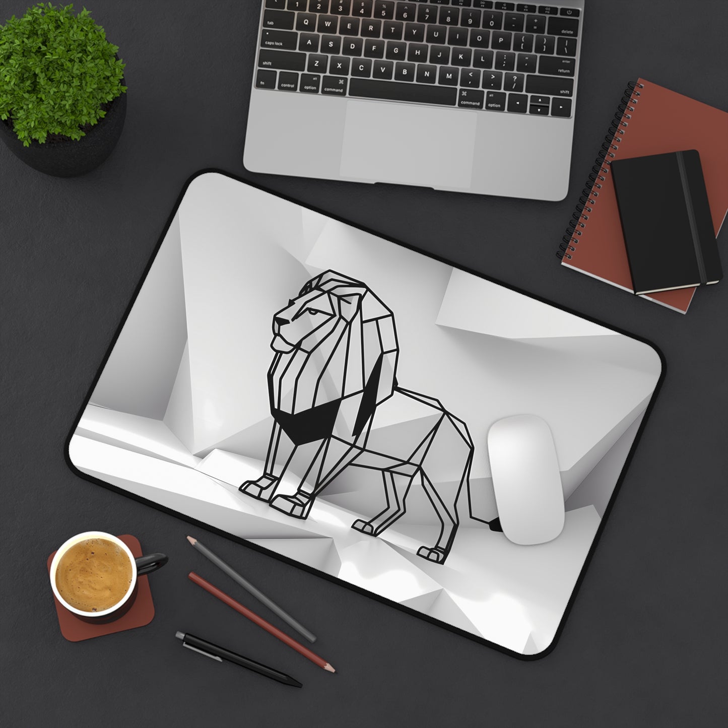 Majestic Geometric Lion - Desk Mat