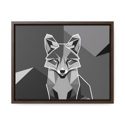 "Geometric Fox in Monochrome" - Gallery Canvas Wraps, Horizontal Frame
