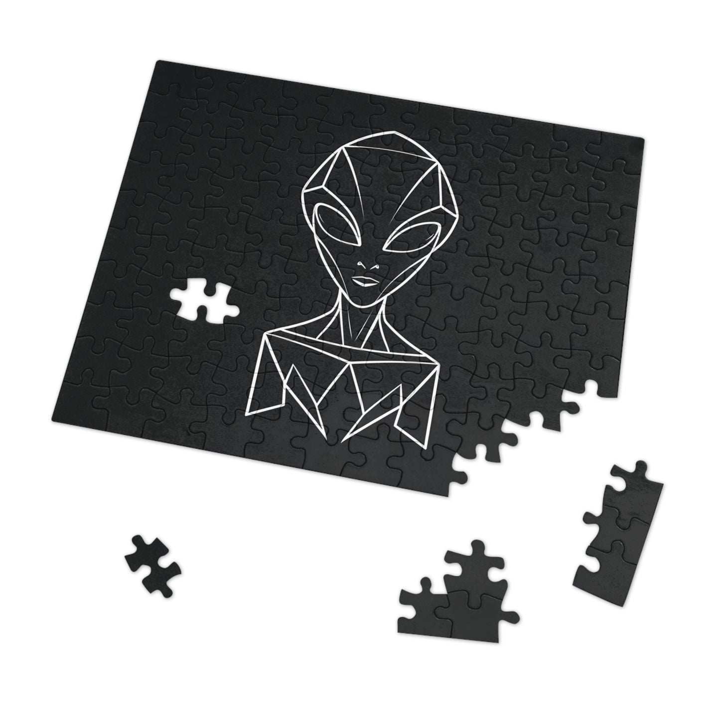 "Geometric Alien Silhouette" - Jigsaw Puzzle (30, 110, 252, 500,1000-Piece)
