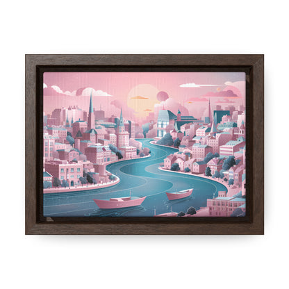 Serene City at Dawn - Gallery Canvas Wraps, Horizontal Frame