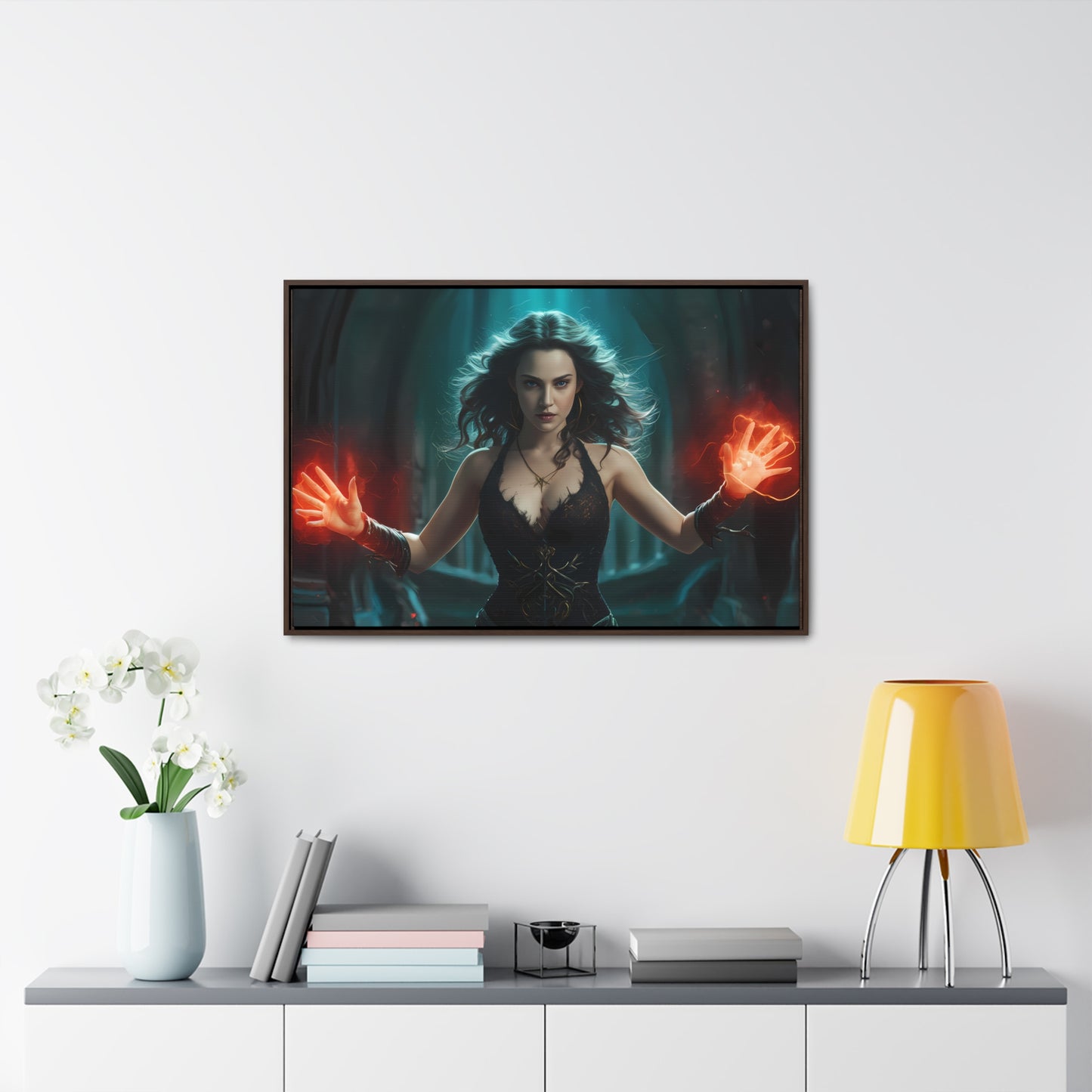 Sorceress of the Crimson Flame - Gallery Canvas Wraps, Horizontal Frame