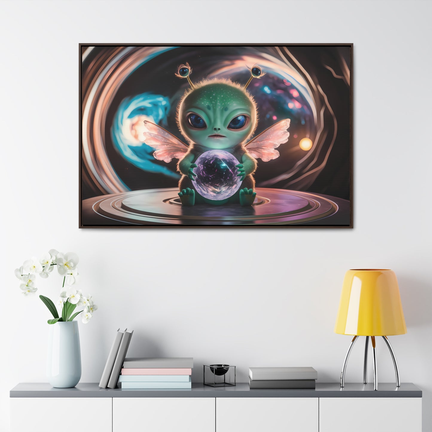 Guardian of the Cosmic Crystal - Gallery Canvas Wraps, Horizontal Frame