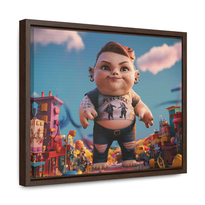 "Punk Rock Titan in Toy Town" - Gallery Canvas Wraps, Horizontal Frame
