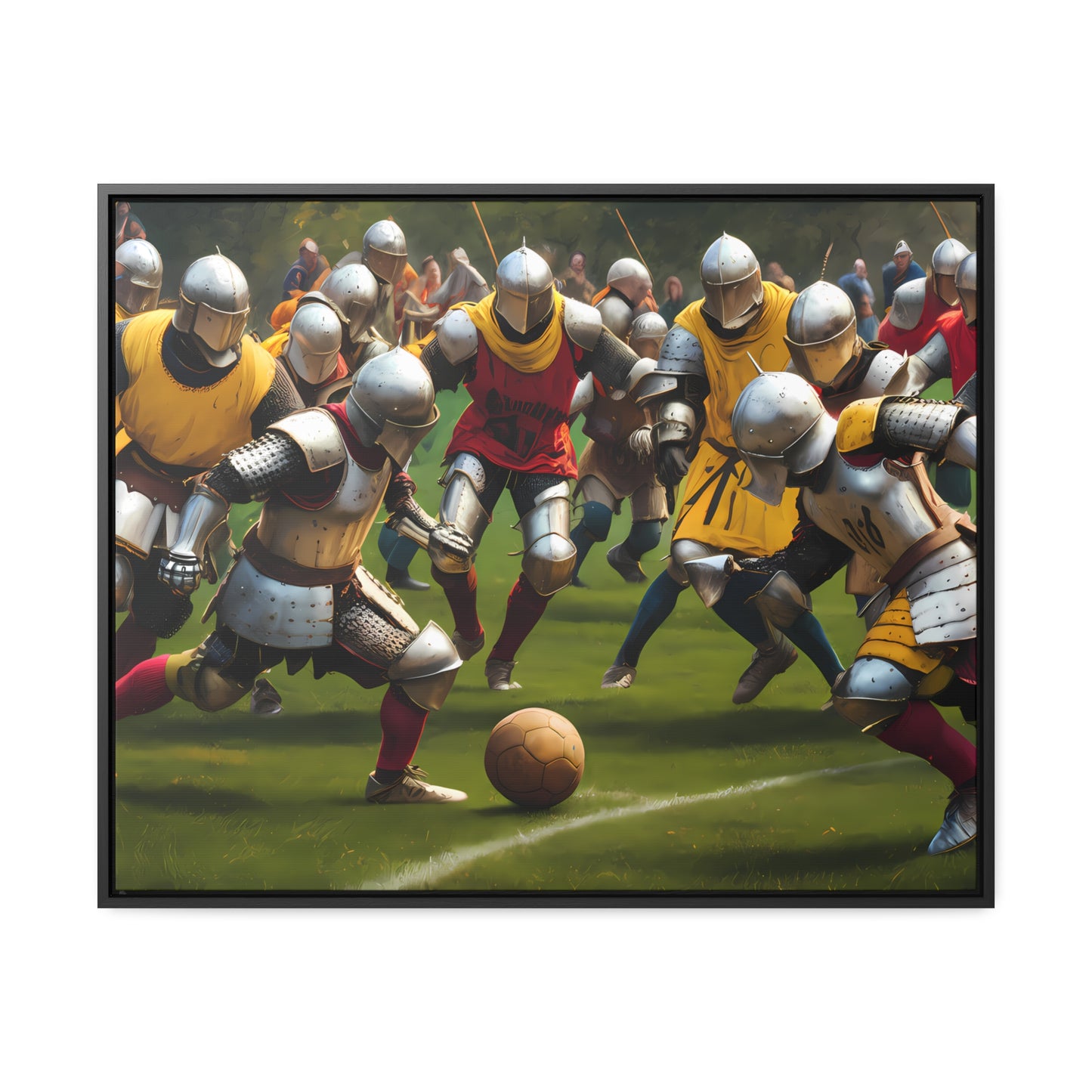 Medieval Football Battle - Gallery Canvas Wraps, Horizontal Frame