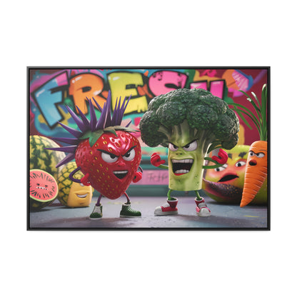 "Fresh Fight: Battle of the Bites" - Gallery Canvas Wraps, Horizontal Frame