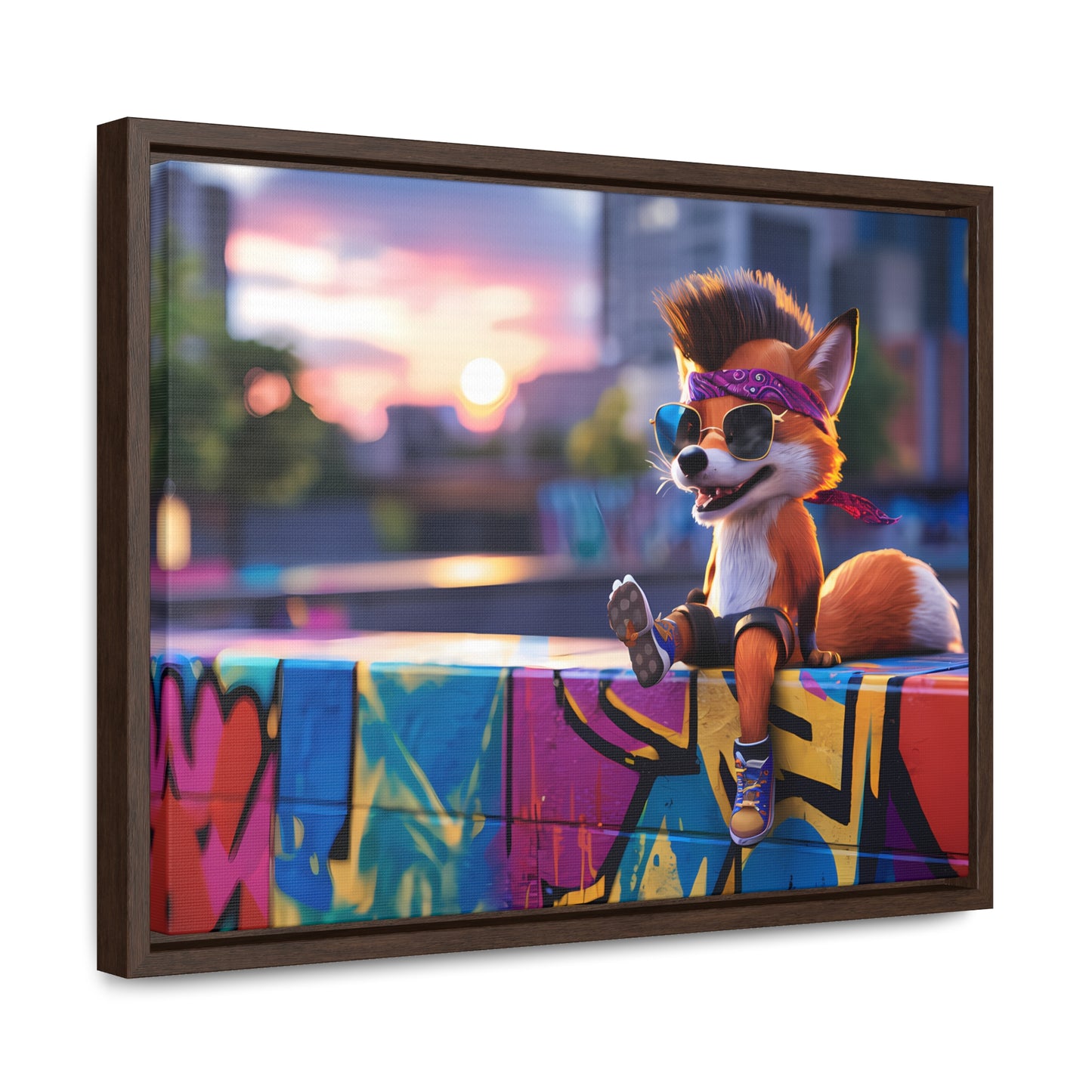 Urban Fox Vibes - Gallery Canvas Wraps, Horizontal Frame