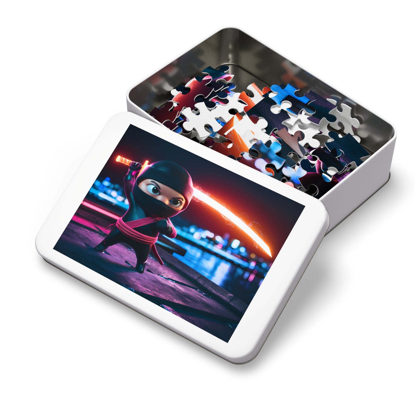 Neon Ninja on the Rooftop - Jigsaw Puzzle (30, 110, 252, 500,1000-Piece)