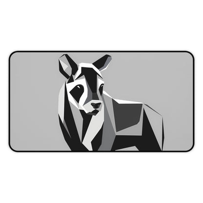 "Monochrome Kangaroo Abstract" - Desk Mat