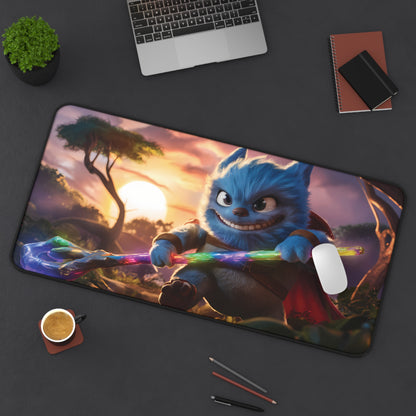 Cute Alien Fire Mage - Desk Mat