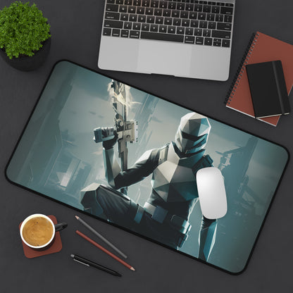 Geometric Cyber Soldier - Desk Mat
