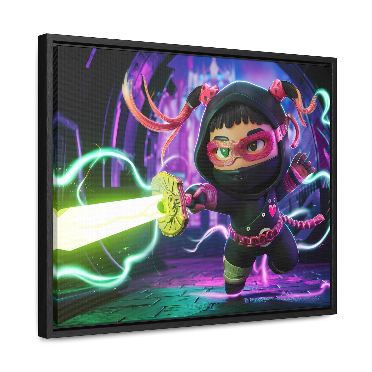 Neon Ninja Unleashed - Gallery Canvas Wraps, Horizontal Frame
