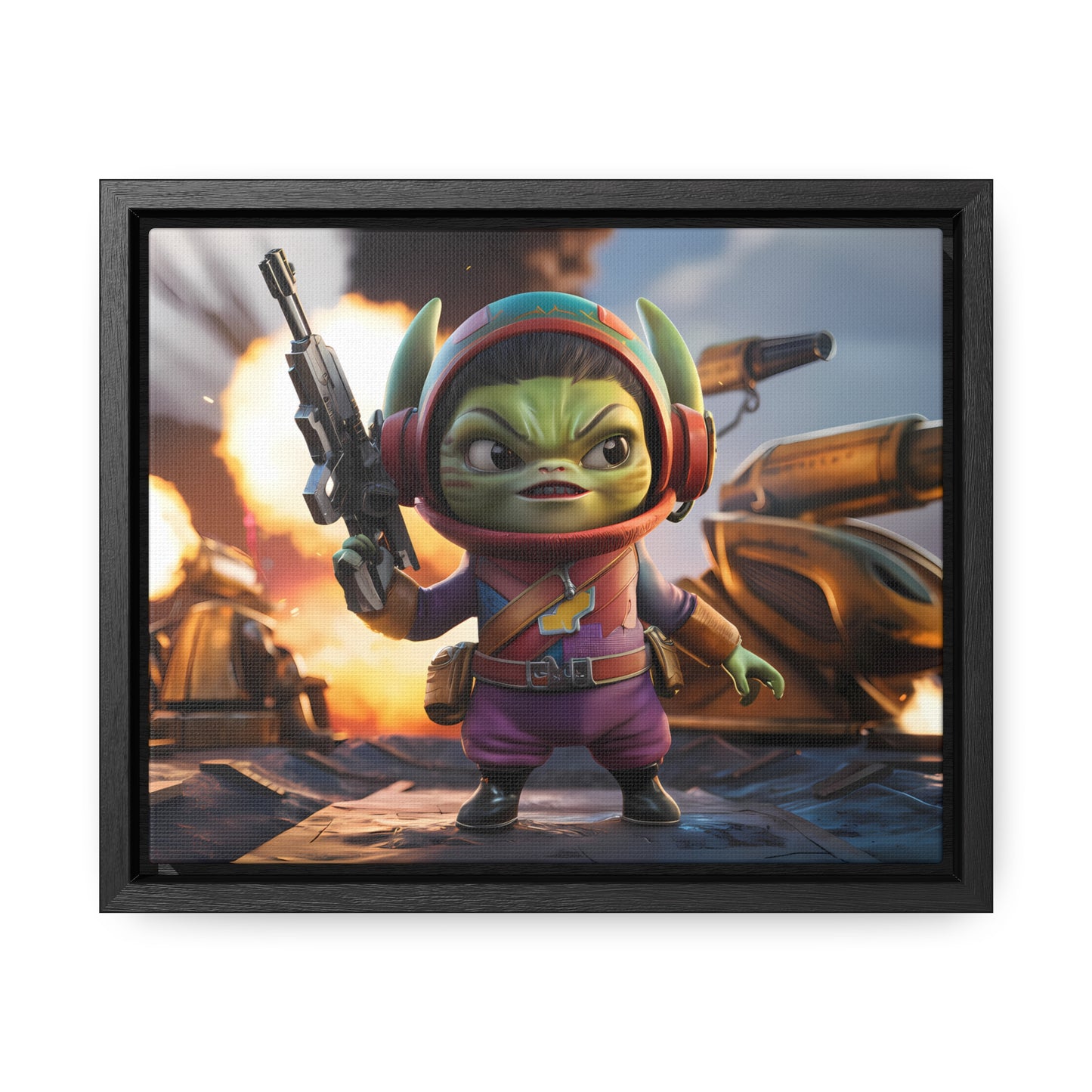 "Galactic Gremlin Commander" - Gallery Canvas Wraps, Horizontal Frame