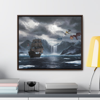 "The Voyage to Dragon's Fjord" - Gallery Canvas Wraps, Horizontal Frame