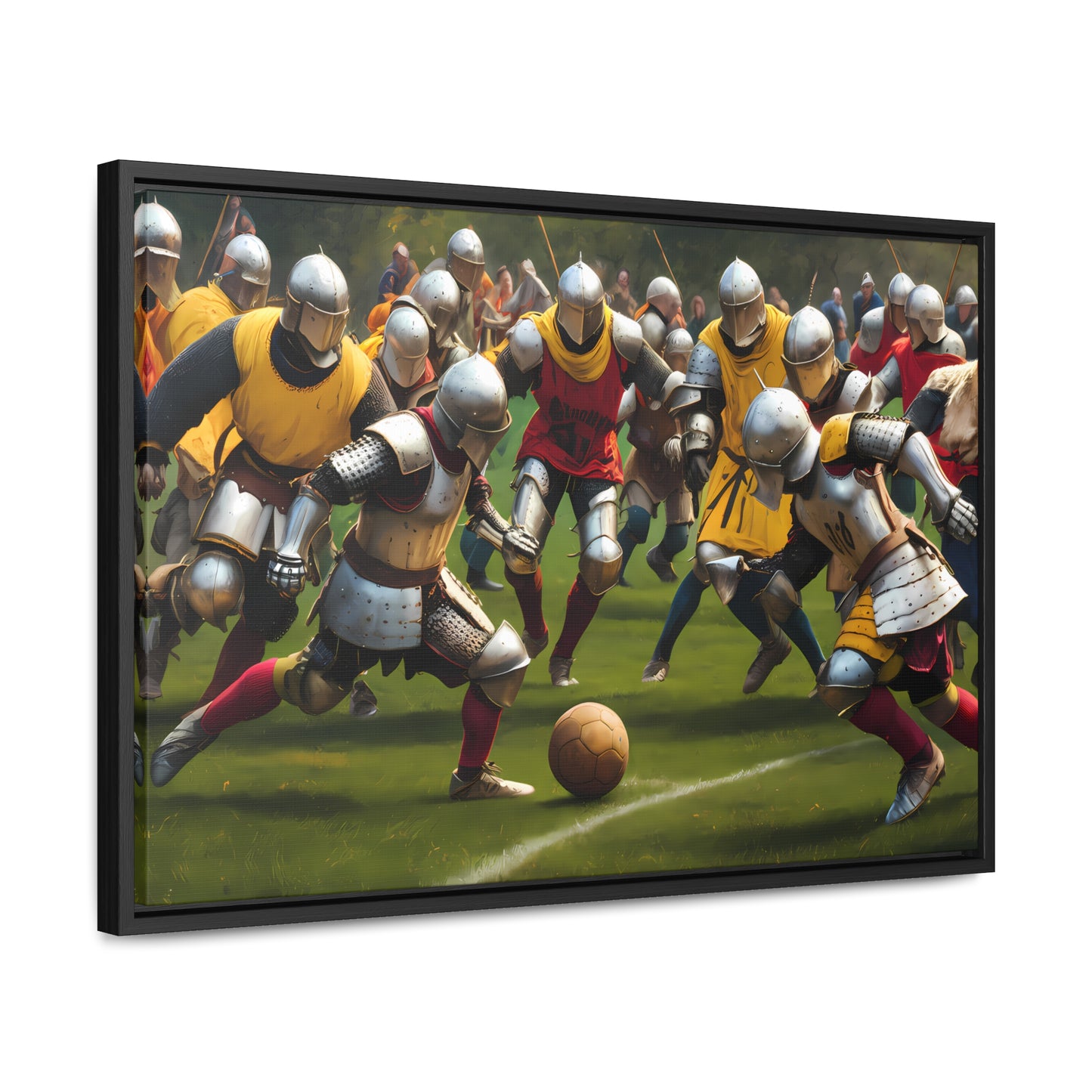 Medieval Football Battle - Gallery Canvas Wraps, Horizontal Frame