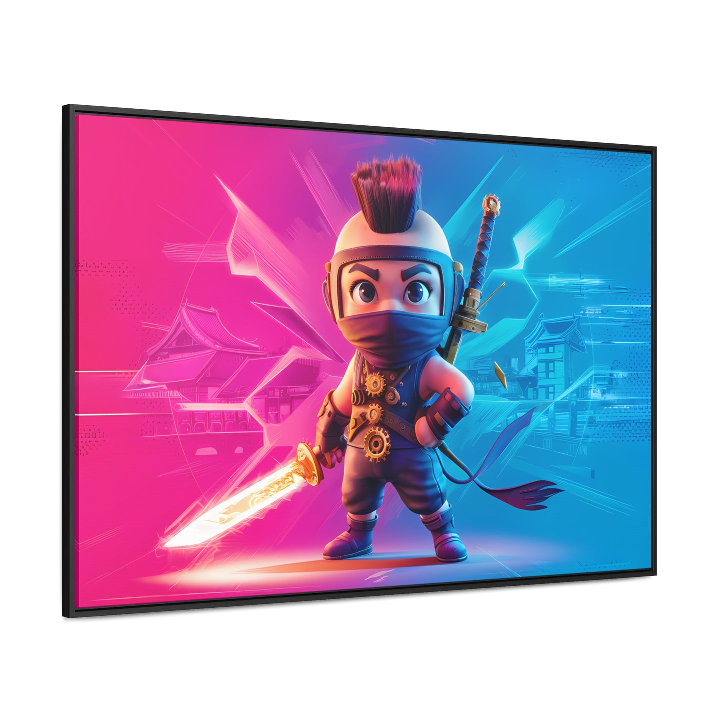 Neon Ninja Showdown - Gallery Canvas Wraps, Horizontal Frame