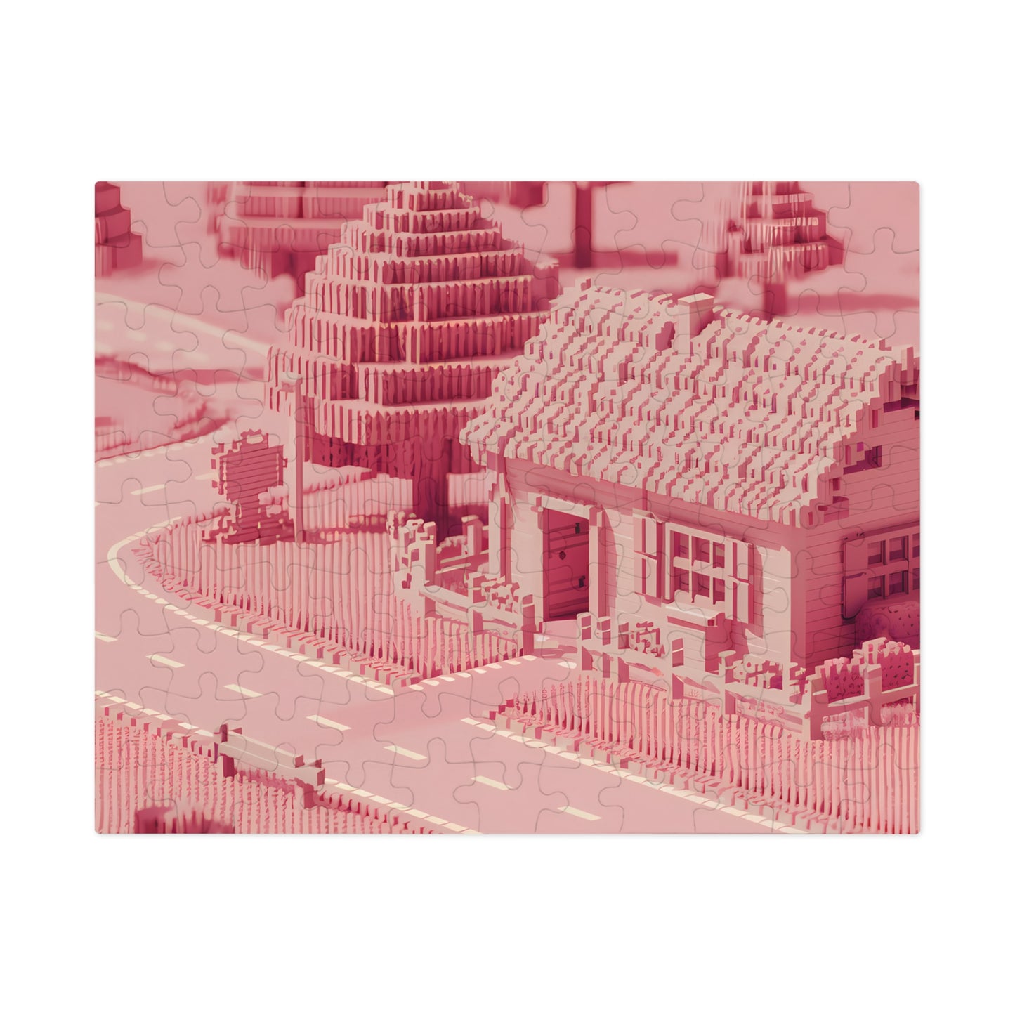 Pixelated Suburban Dream - Jigsaw Puzzle (30, 110, 252, 500,1000-Piece)