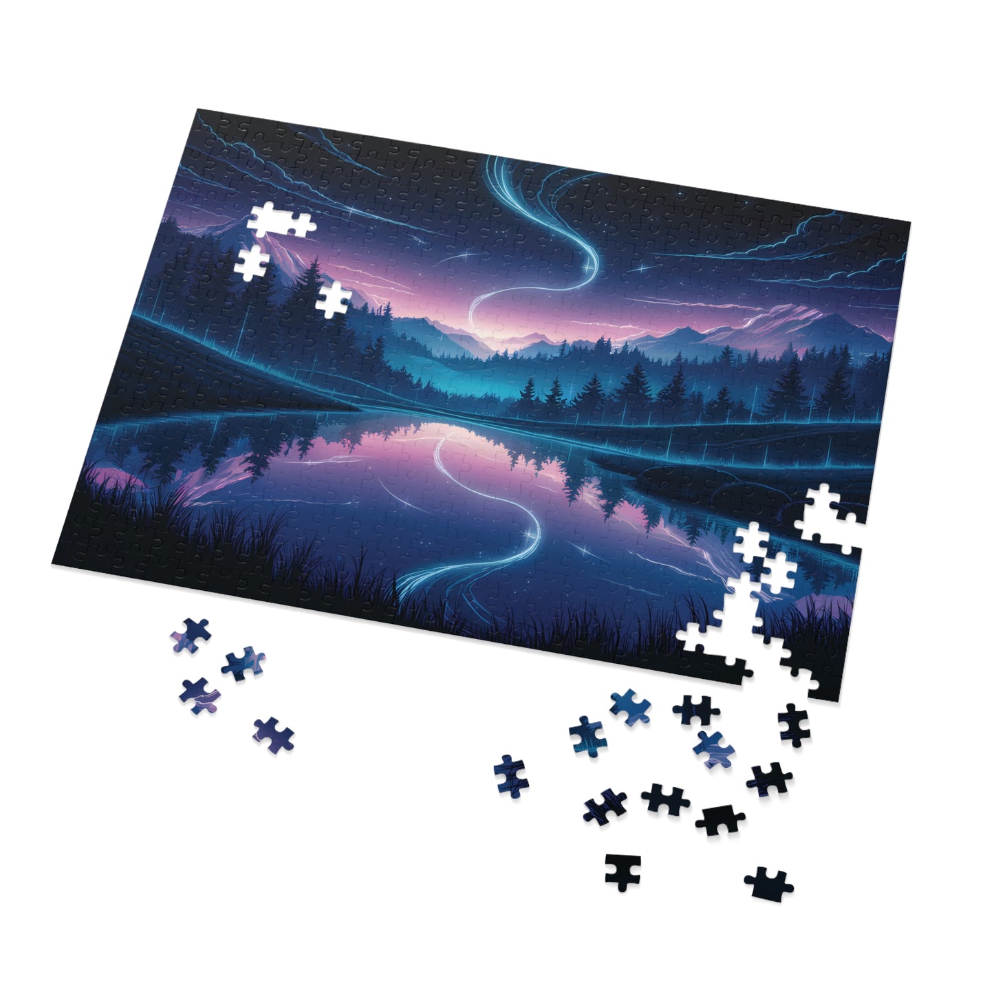 Dawn at magical Lake- Jigsaw Puzzle (30, 110, 252, 500,1000-Piece)