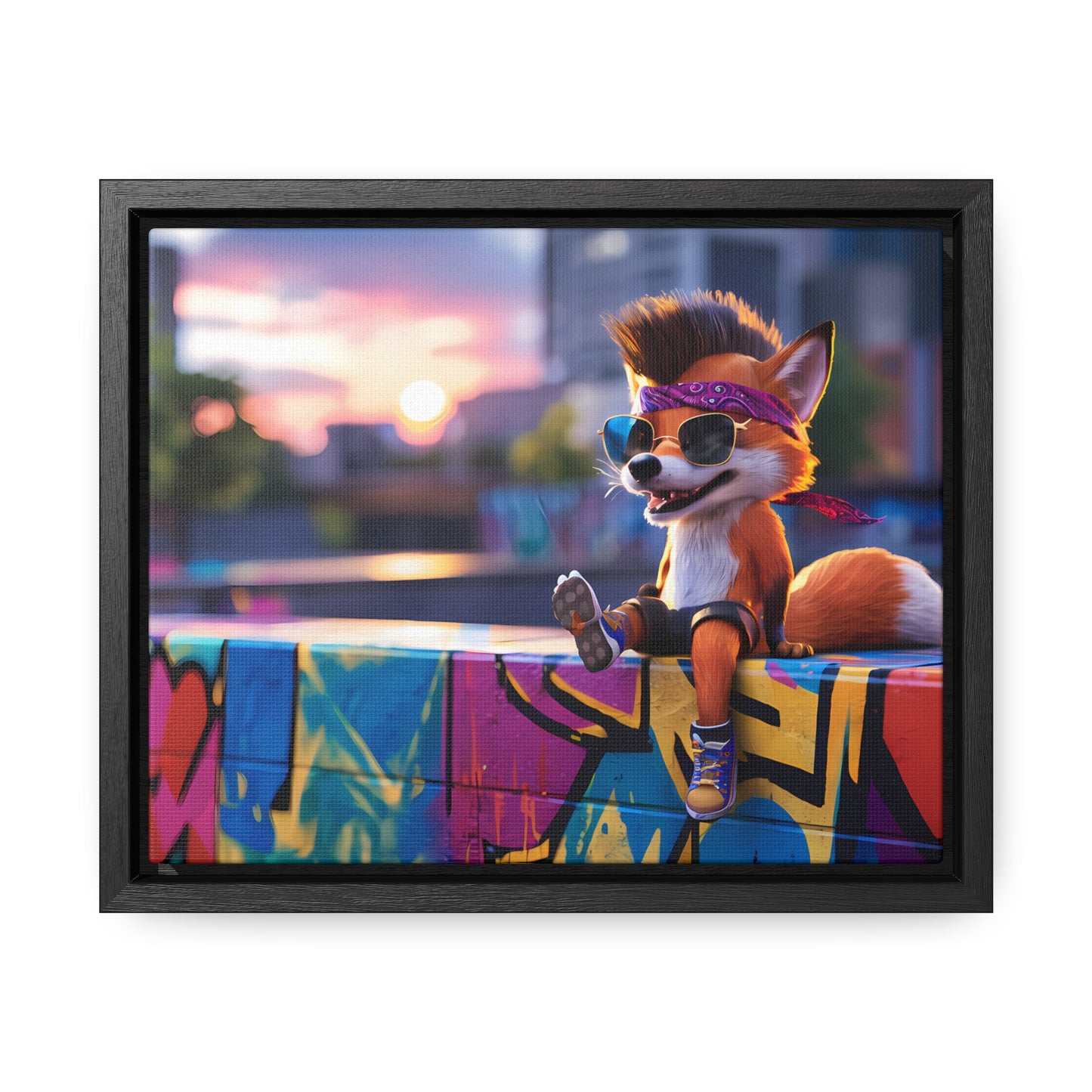 Urban Fox Vibes - Gallery Canvas Wraps, Horizontal Frame