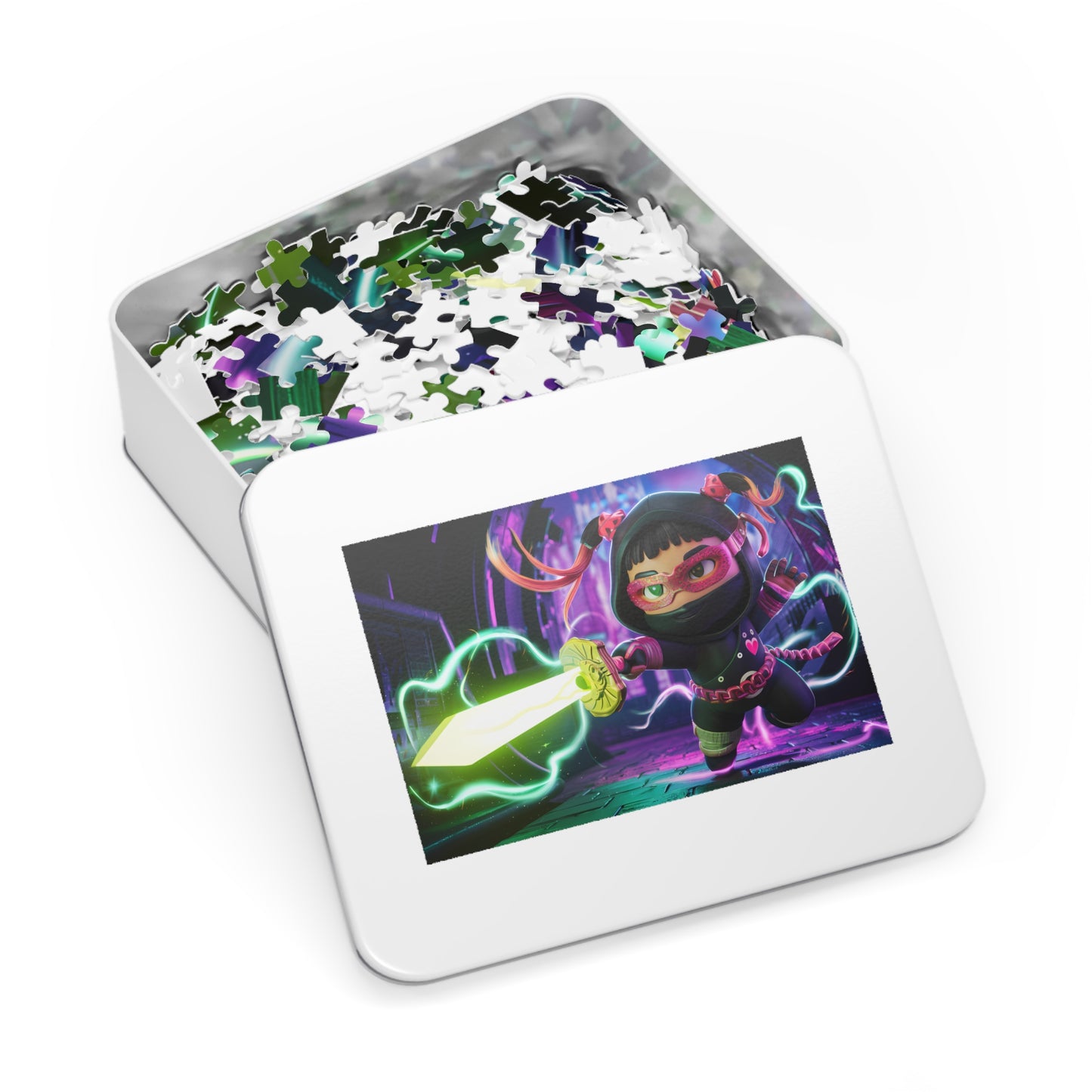 Neon Ninja: Guardian of the Cyber Realm - Jigsaw Puzzle (30, 110, 252, 500,1000-Piece)