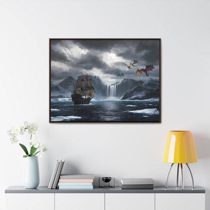 "The Voyage to Dragon's Fjord" - Gallery Canvas Wraps, Horizontal Frame