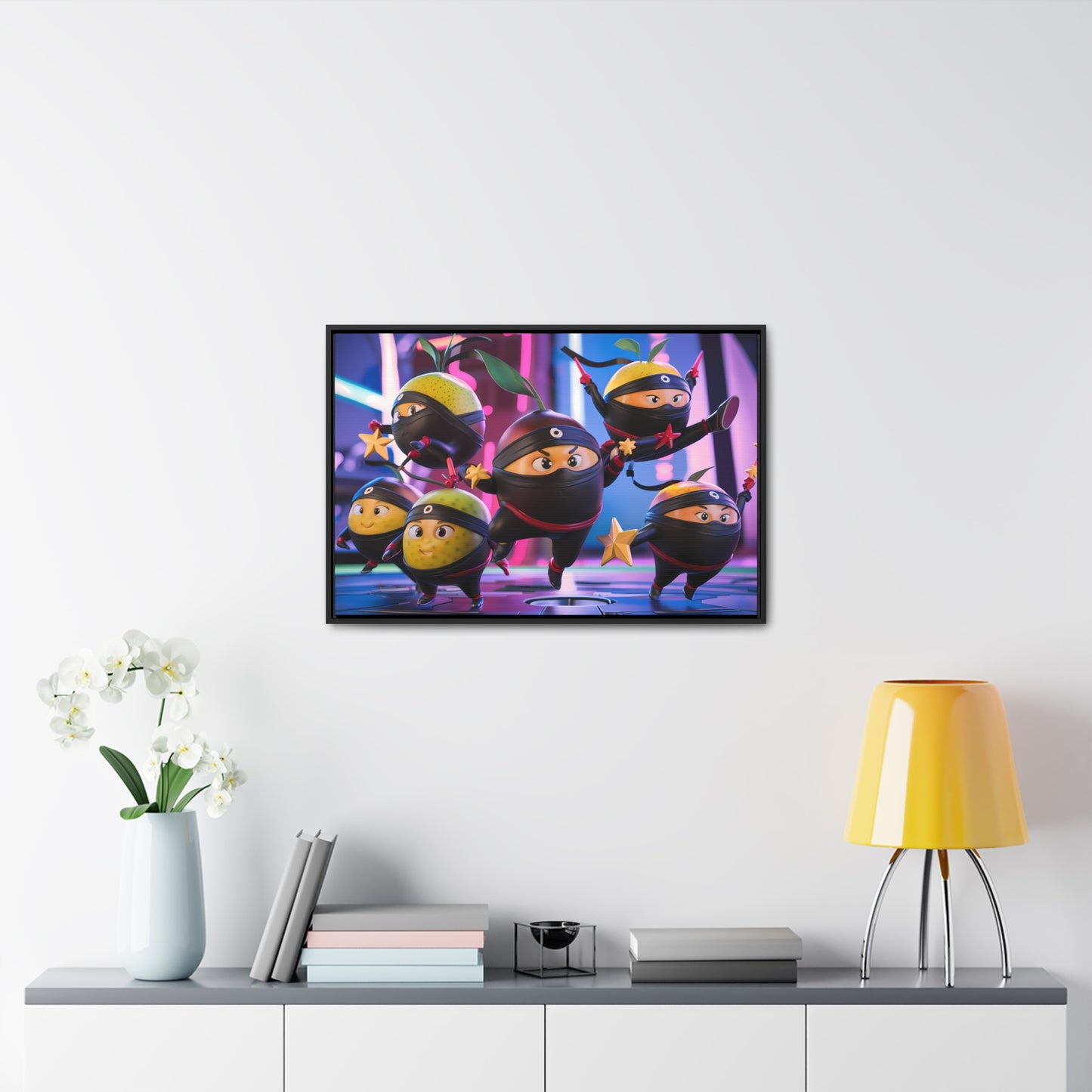 Ninja Citrus Squad: Star Power Unleashed - Gallery Canvas Wraps, Horizontal Frame