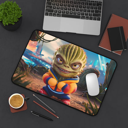 Cactus Warrior's Confident Stance - Desk Mat