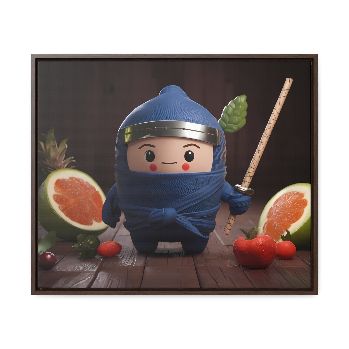 Ninja Fruit Guardian - Gallery Canvas Wraps, Horizontal Frame