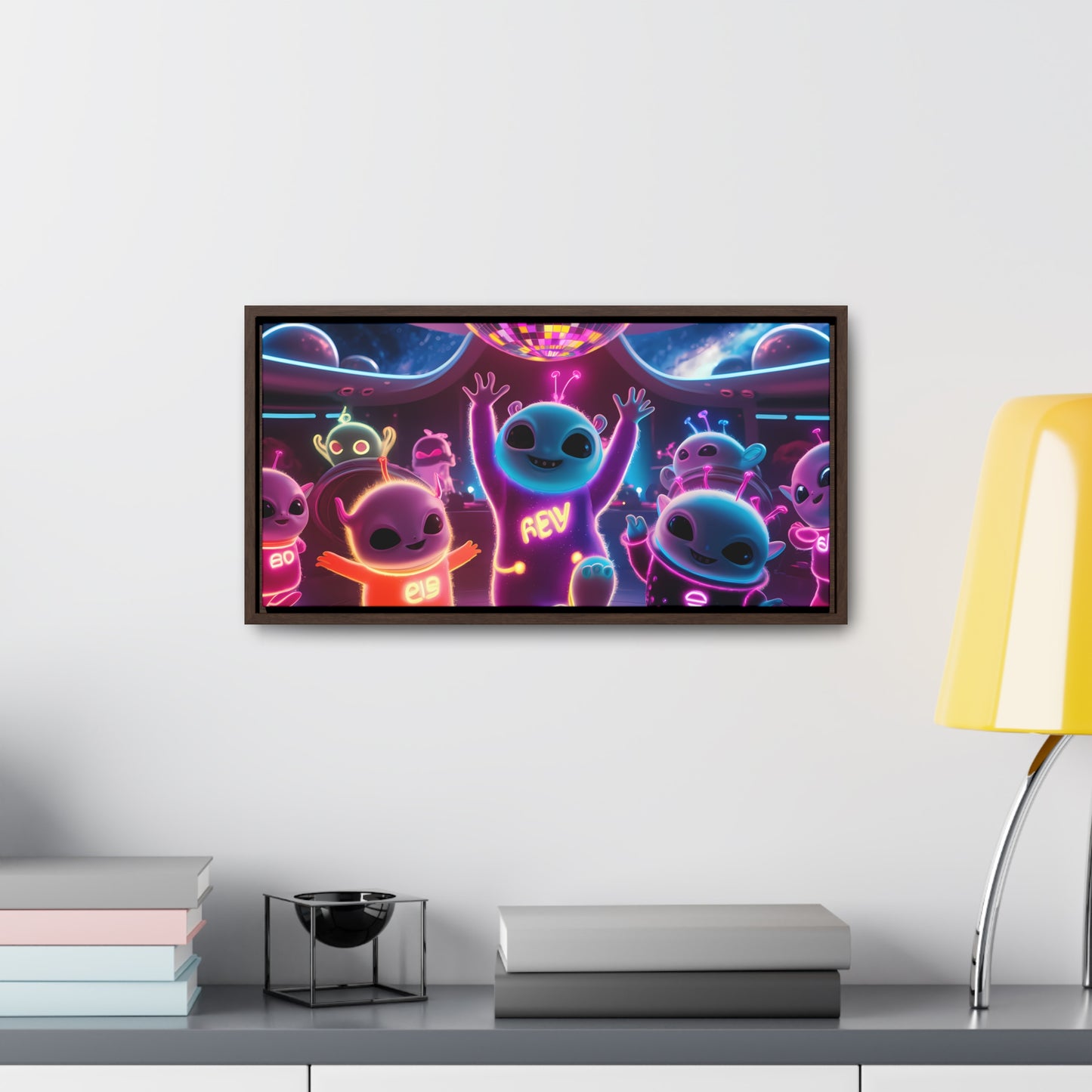 Intergalactic Neon Dance Party - Gallery Canvas Wraps, Horizontal Frame
