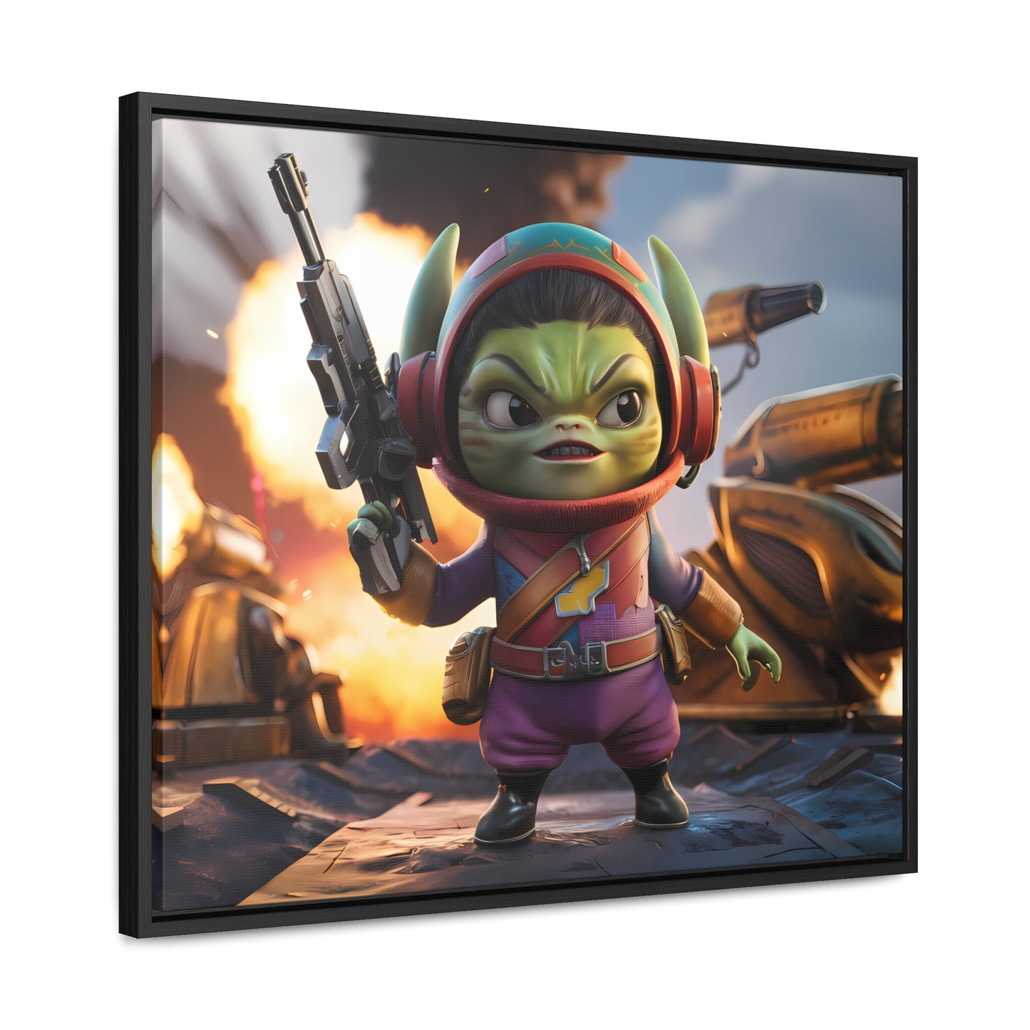 "Galactic Gremlin Commander" - Gallery Canvas Wraps, Horizontal Frame
