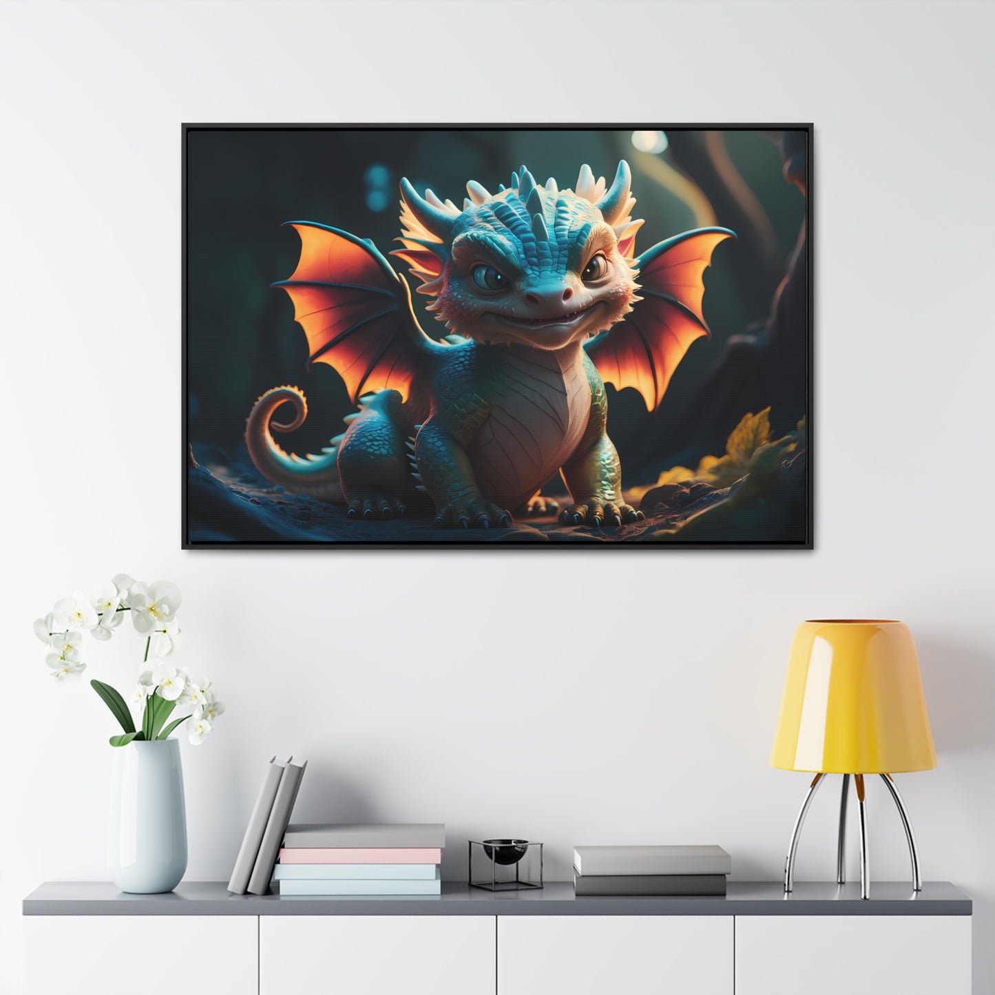 "Forest Guardian Hatchling" - Gallery Canvas Wraps, Horizontal Frame