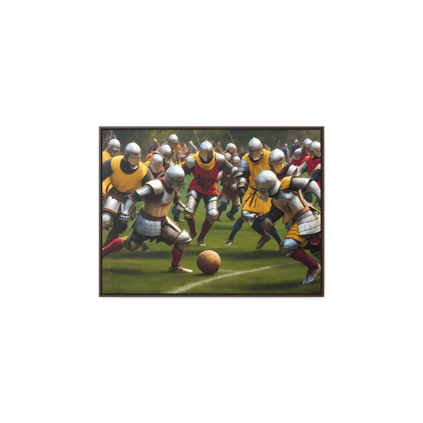 Medieval Football Battle - Gallery Canvas Wraps, Horizontal Frame