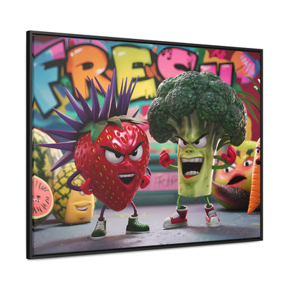 "Fresh Fight: Battle of the Bites" - Gallery Canvas Wraps, Horizontal Frame