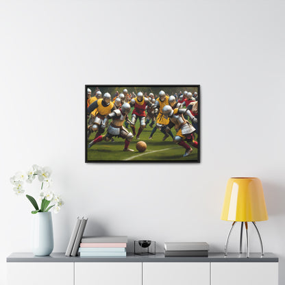 Medieval Football Battle - Gallery Canvas Wraps, Horizontal Frame